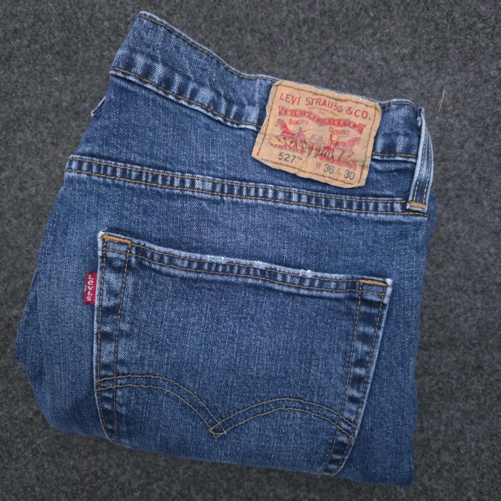 Levis 527 Mens 36X30 Blue Denim Bootcut Jeans Western Cowboy Ranch